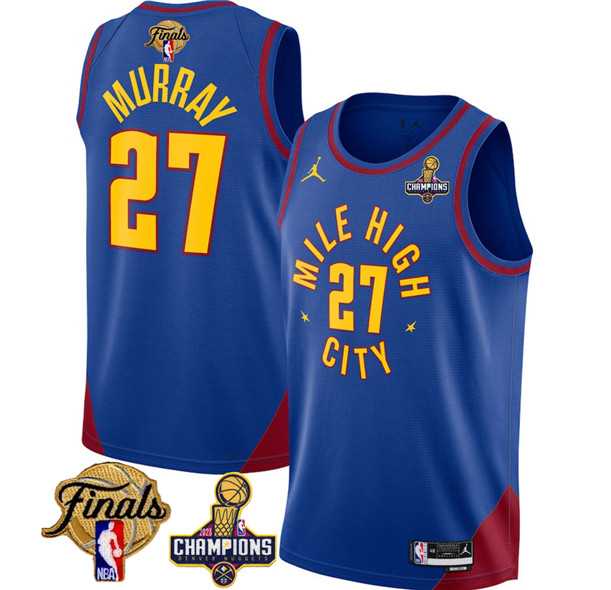 Men's Denver Nuggets #27 Jamal Murray Blue 2023 Nuggets Champions Patch And Finals Patch Statemenr Edition Stitched Basketball Jersey,We sell and wholesale Men's Denver Nuggets #27 Jamal Murray Blue 2023 Nuggets Champions Patch And Finals Patch Statemenr Edition Stitched Basketball Jersey on line form chian!